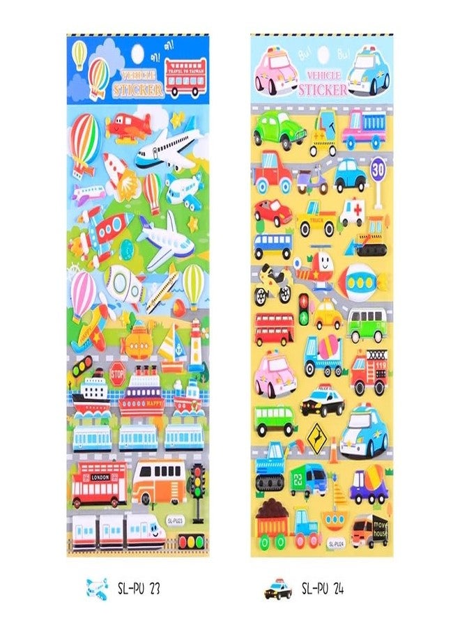 NVF Kids Vehicle Stickers Set - Cars, Trucks, Fire Engine, Ambulance, Police & Airplane Stickers for Toddlers, Scrapbooking, School Projects & DIY Crafts - Image 5